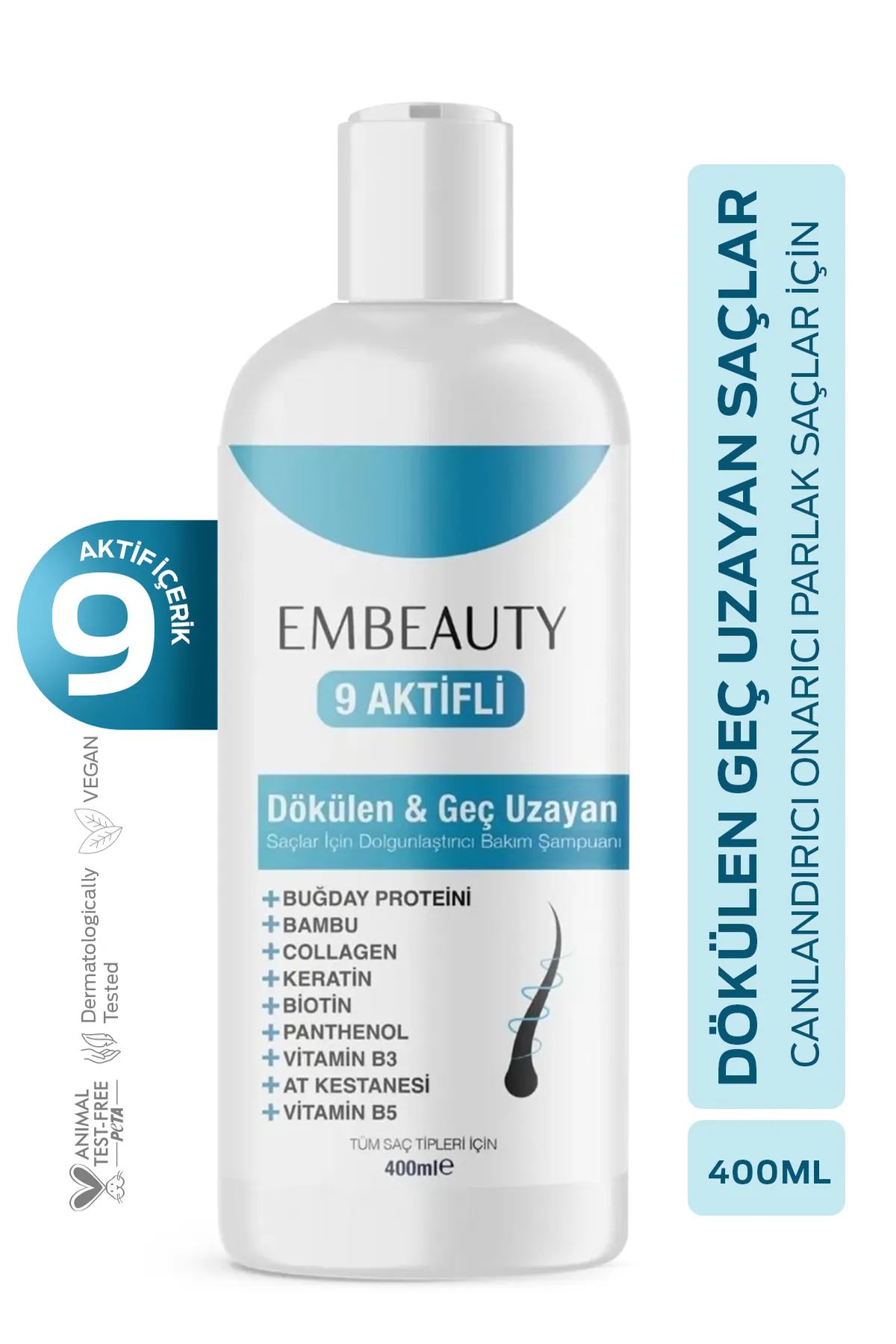 Embeauty Kolajen Ve Keratin Saç Dökülmesine Karşı Hızlı Saç Uzatan Besleyici Şampuan