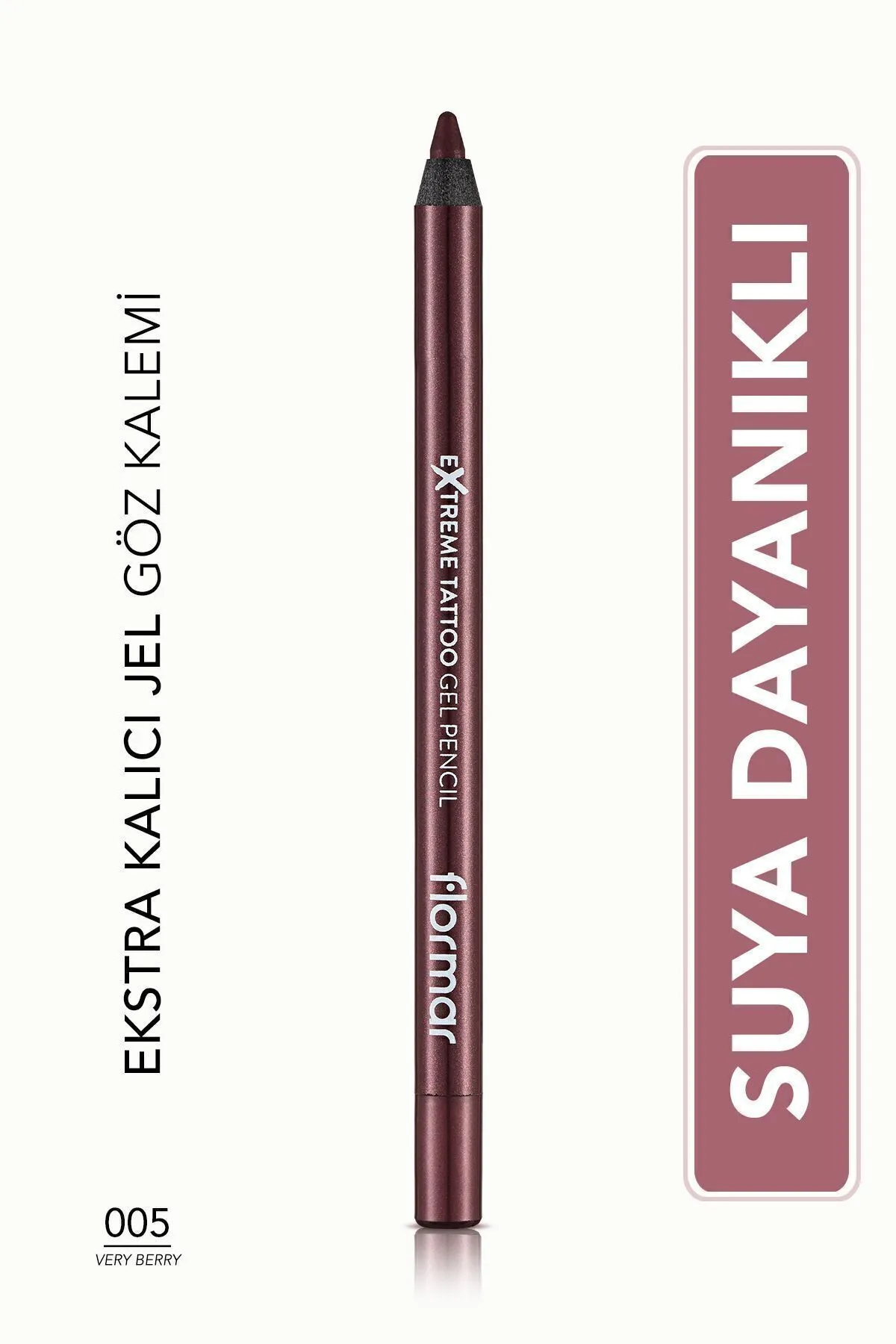 Flormar Mat Kalıcı Göz Kalemi (BORDO) - Extreme Tattoo Gel Pencil